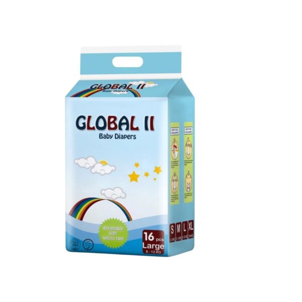 GLOBAL II Baby Diaper Large 16Pcs