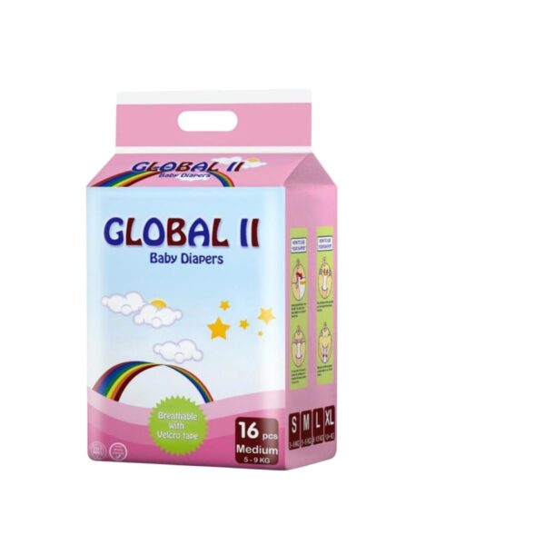 GLOBAL II Baby Diaper Medium 16pcs