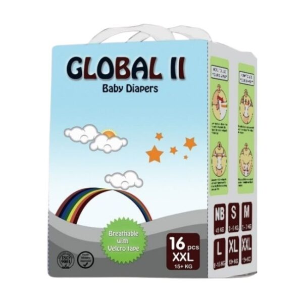 GLOBAL II Baby Diaper XXl 16Pcs